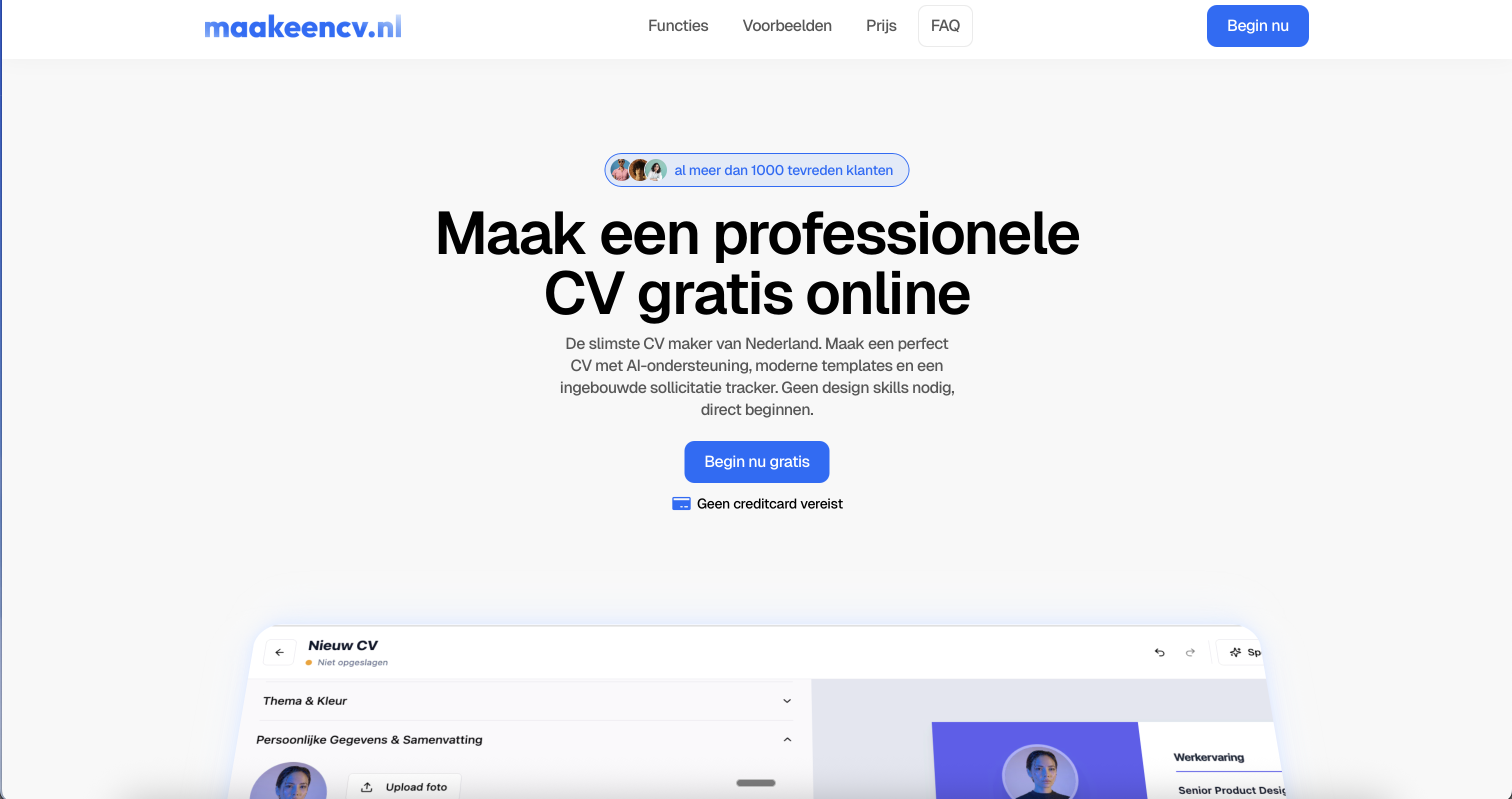 MaakEenCV - gratis CV-maker, SaaS platform gebouwd door Drijfveer