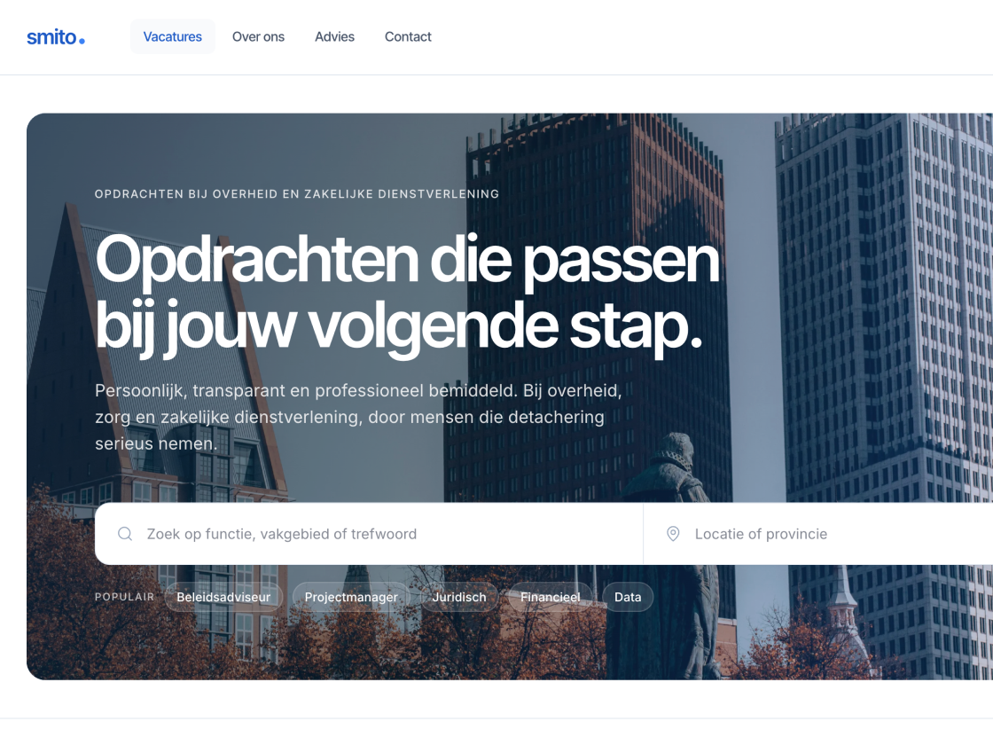 Maatwerk Detachering Platform - wervingsplatform met AI-matching, gebouwd door Drijfveer