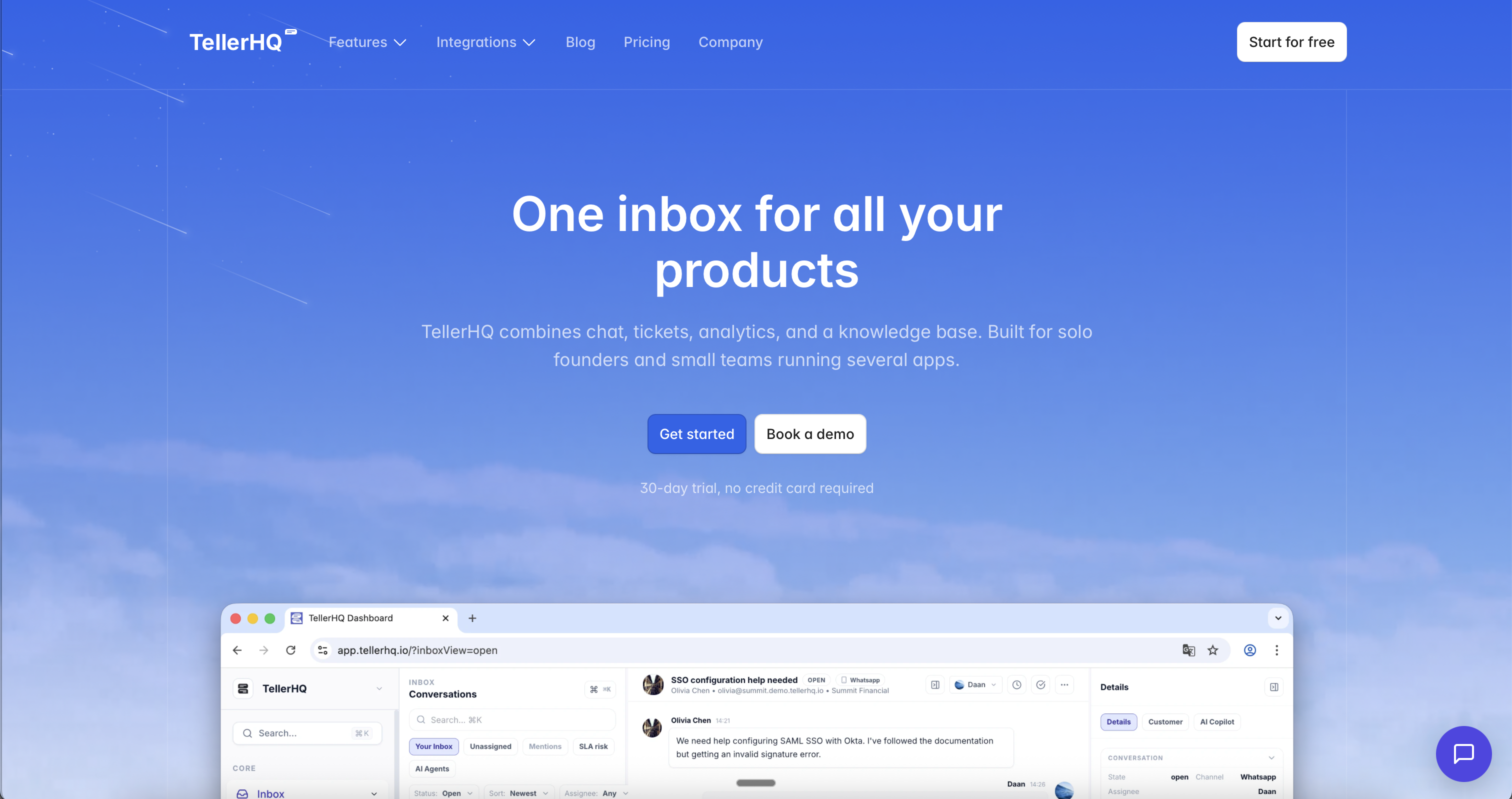 TellerHQ - SaaS inbox platform voor klantenservice, gebouwd door Drijfveer